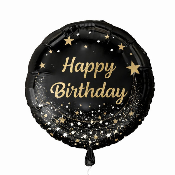 Happy birthday fehér black lufi
