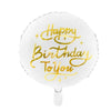 Happy birthday fehér arany lufi